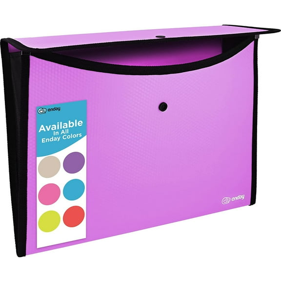 Enday A4 Paper Square Flap Expandable File Folder Organizer Document Holder, Purple 3 Pack