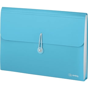 Enday Accordion Folder with Pockets Accordian A4 Paper Organizer & Document Holder, Blue 1 Pack