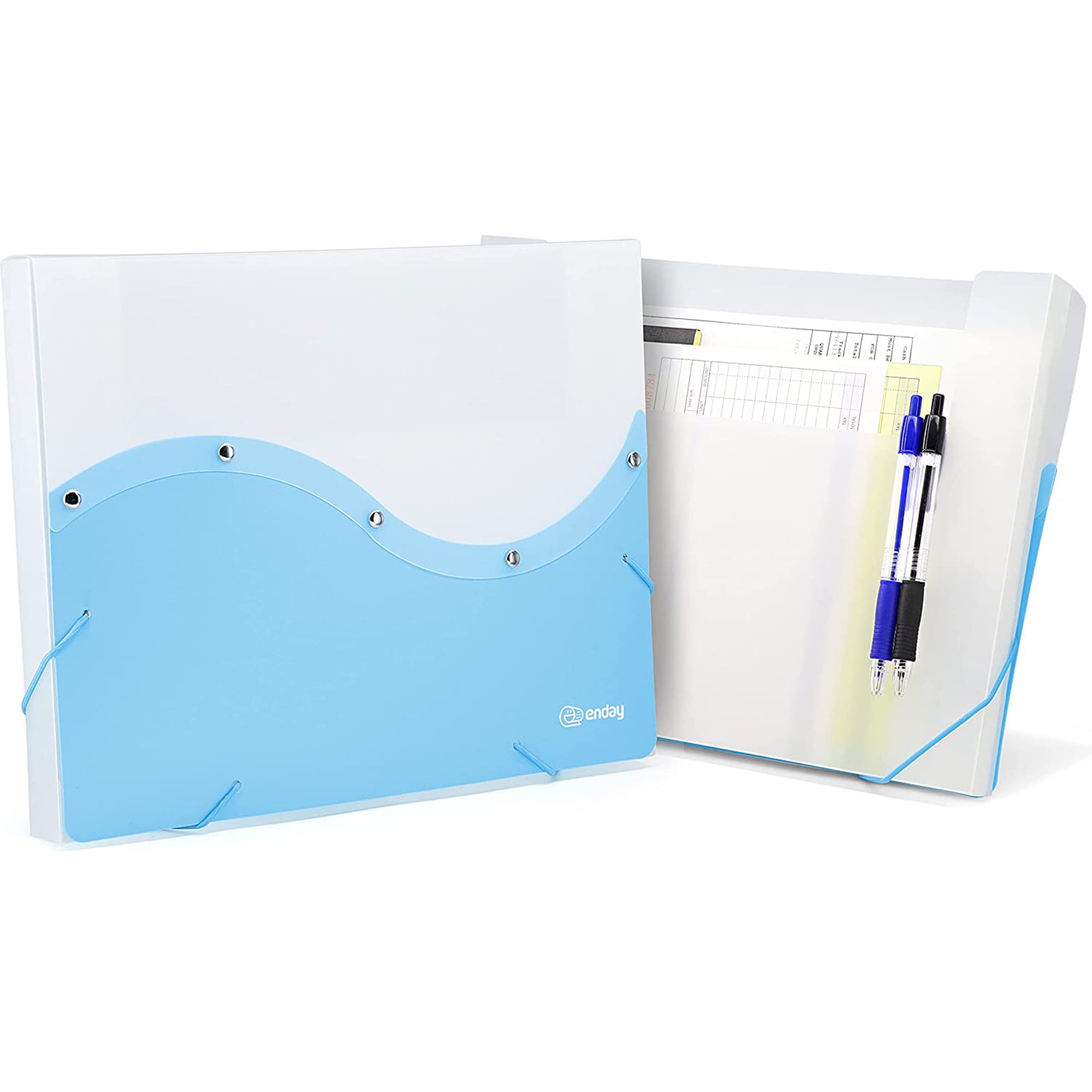 Enday Blue Document Holder A4 Paper Plastic File Folder Organizer with
