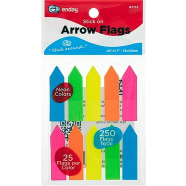 Enday Colored Paper Sticky Tabs Self-Adhesive Neon Page Markers & Book Tabs, 1-Pack