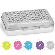 Enday Dots Pencil Case Box with Snap Tight Lid School Office Supply Storage Gray 8”
