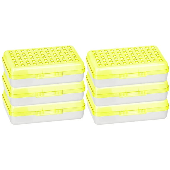 Enday Dots Pencil Case Box with Snap Tight Lid School Office Supply Storage Green 8” Pack of 6