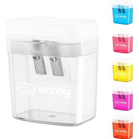 Enday Dual Manual Pencil Sharpener for Colored Pencils, Large Pencil, Gray 1 Pack