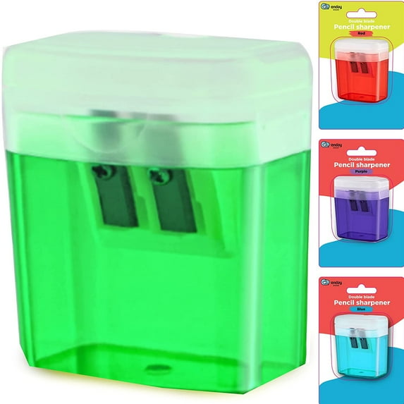 Enday Dual Manual Pencil Sharpener for Colored Pencils, Large Pencil, Green 1 Pack