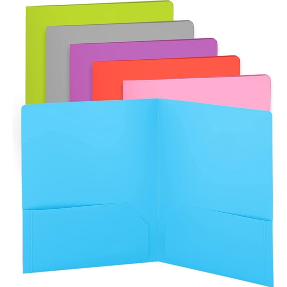 Enday Folder with Pockets 2 Pocket Portfolio Folder for School and Office Blue