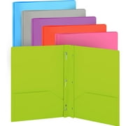 Enday Folder with Pockets and Prongs 2 Pocket Portfolio Folder for School and Office Green