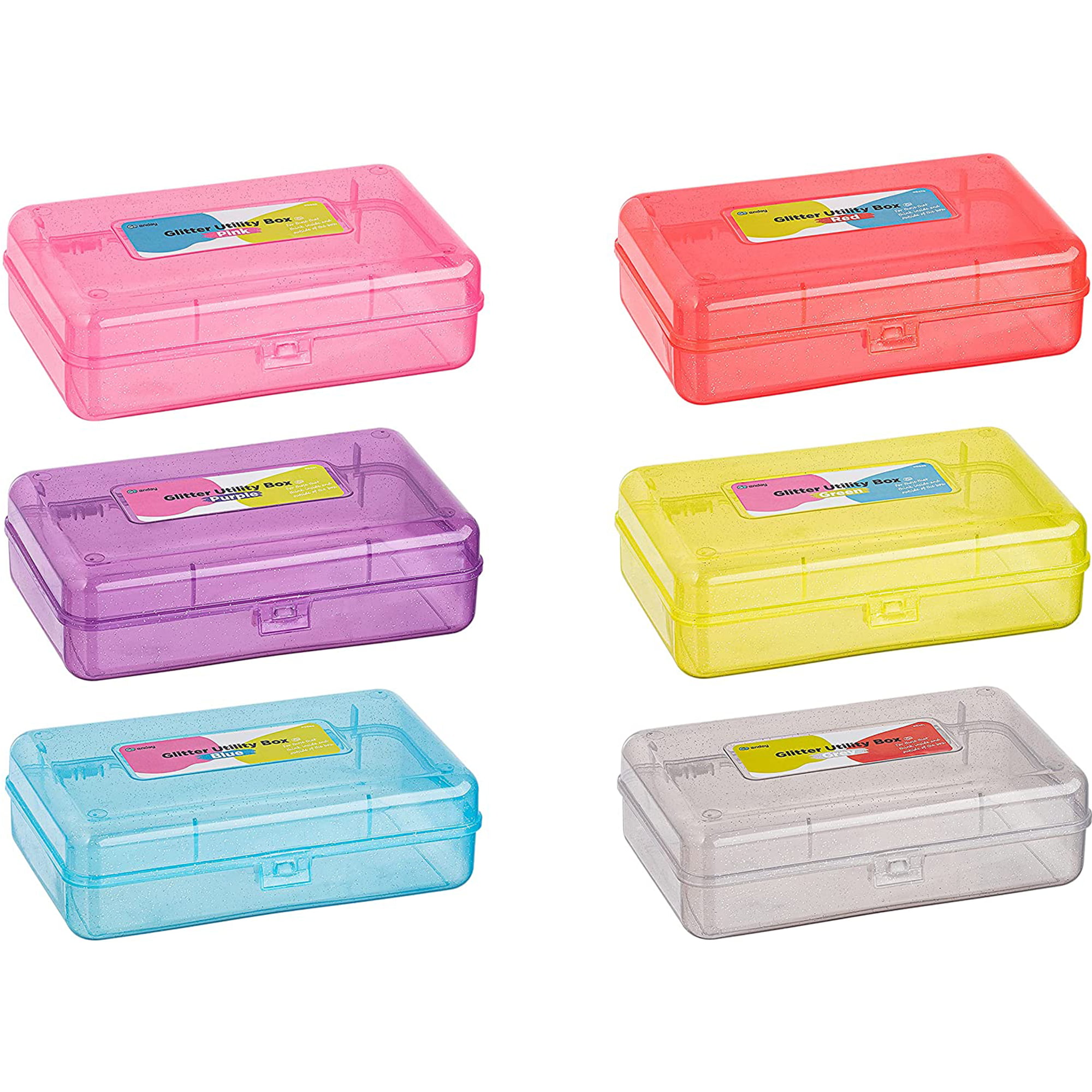 It's Academic Hard Plastic Pencil Box, Pink and Blue