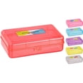 thumbnail image 1 of Enday Glitter Pencil Case Box for Kids with Snap Closure Lid School Supplies Storage Red Small Pack of 24, 1 of 7