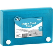 Enday Index Card Holder 3x5 Inch File Organizer for Focus Notes & Flash Cards, Blue 4 Pack