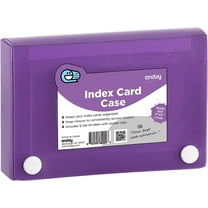 Index Card Holder Purple, 3x5 Note Flash Card Organizer Case, File Box with 5 Dividers, Notecard Box Holds 100 Cards, Also Available in Red, Blue, Green, Pink, Grey, 1 Pack – By Enday