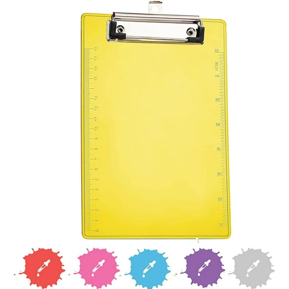 Enday Memo Clipboard with Ruler Heavy Duty Plastic Clipboards for Medical, Office, School Use Green
