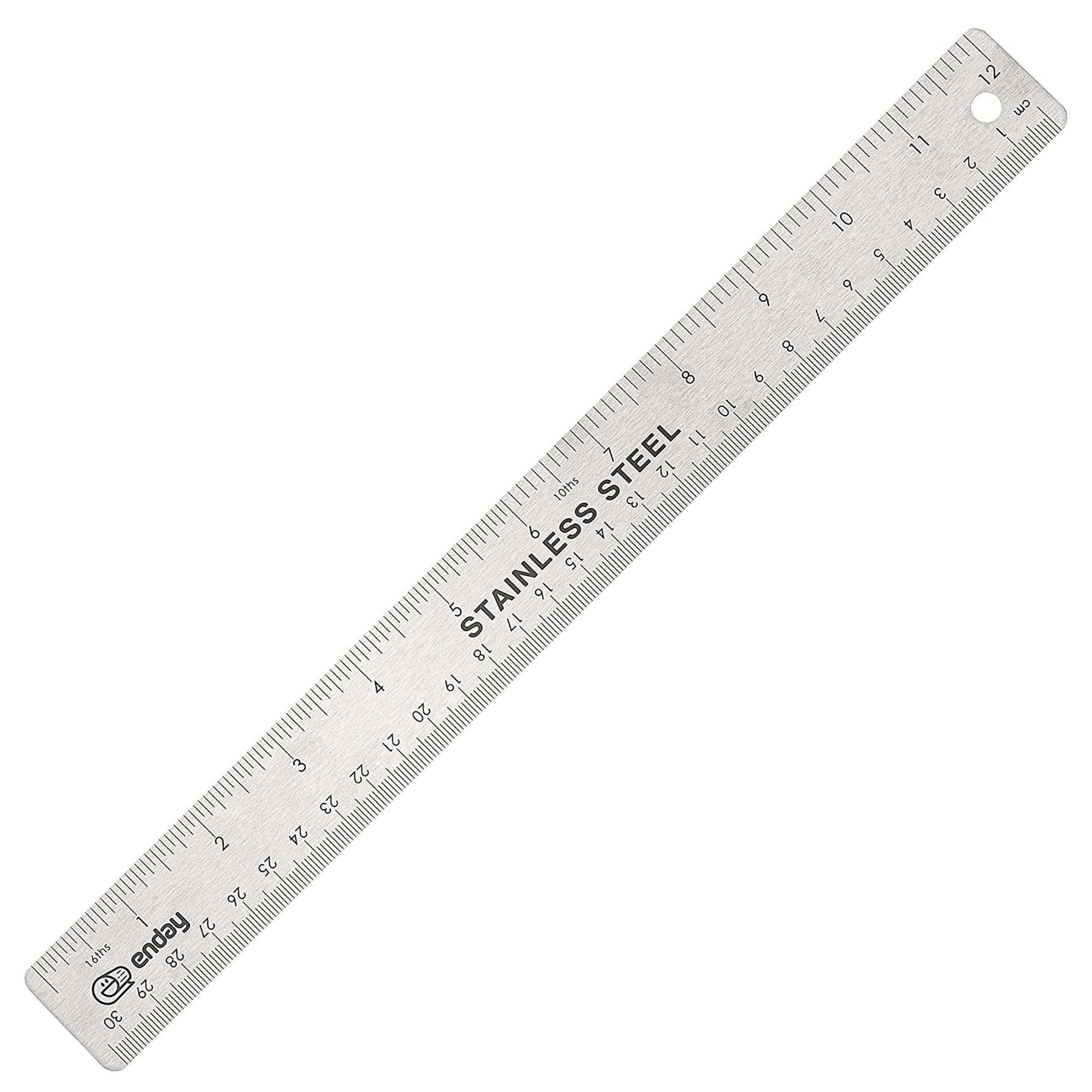 Flexible Stainless Steel Ruler - Pack of 6 - Flat Metal Ruler - 6 Inches