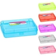 thumbnail image 1 of Enday Multipurpose Utility Box with Lid Plastic Pencil Case Organizer, Blue 1 Pack, 1 of 7