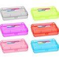 thumbnail image 1 of Enday Multipurpose Utility Box with Lid Plastic Pencil Case Organizer, Multicolor 6 Pack, 1 of 7