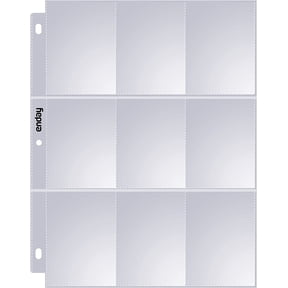 Enday Plastic Card Sleeves for 3 Ring Binder Sheets Pokemon, Baseball, NBA, MTG Trading Card Sleeve Pages (25 Piece)