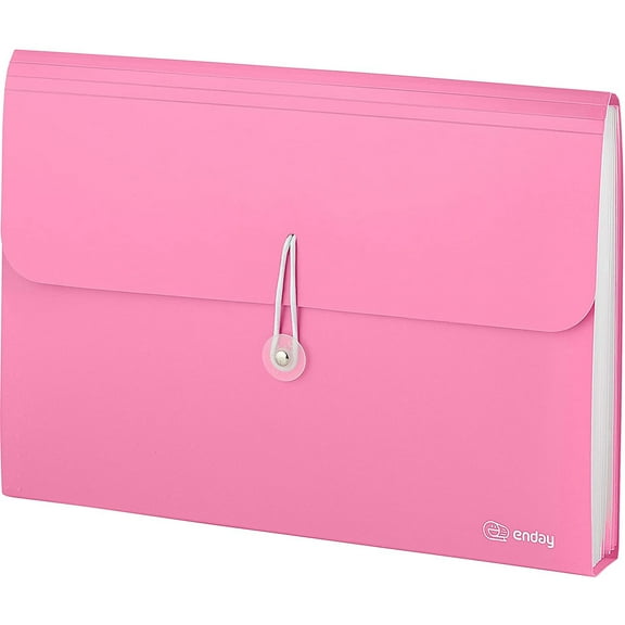 Enday Polyester 13 Pockets A4 File Organizer, Pink