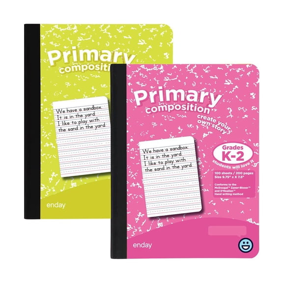 Enday Primary Composition Notebook K-2, Primary Ruled Composition Book, Primary Composition Notebook for Kids, 100 Sheets kindergarten Notebook