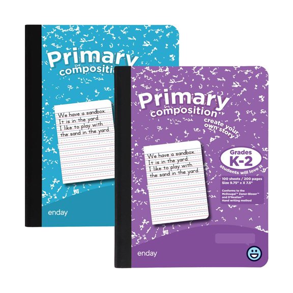 Enday Primary Composition Notebook K-2, Primary Ruled Composition Book, Primary Composition Notebook for Kids, 100 Sheets kindergarten Notebook