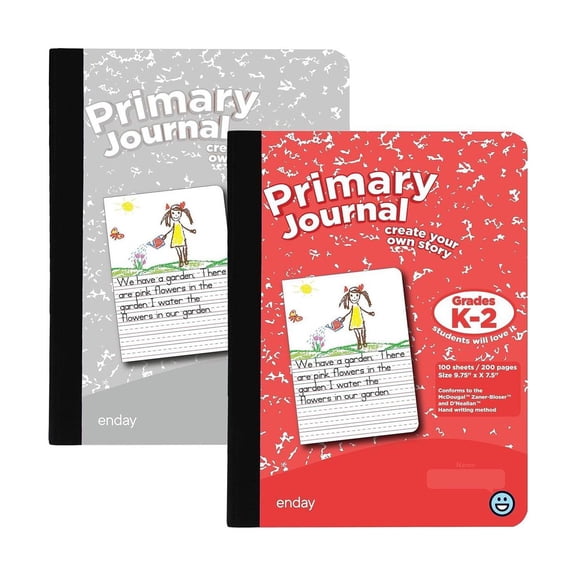 Enday Primary Journal Grades K-2, Writing Journal, Half Page Ruled Composition Notebook for Kids, 100 Sheets kids Notebook