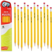 Enday Sharpened Pencils Number 2 #2 Graphite Drawing Pencil with Eraser Box of 12