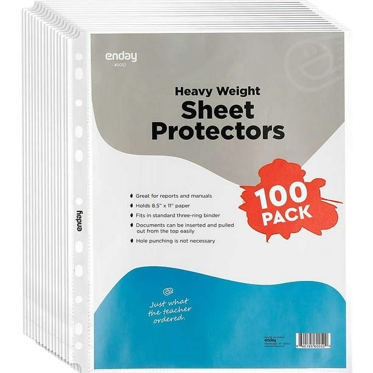 Enday Sheet Protectors A4 Size Heavy Duty Plastic Sleeves for 3 Ring Binder  Quality School and Office Supplies (200 pcs) 