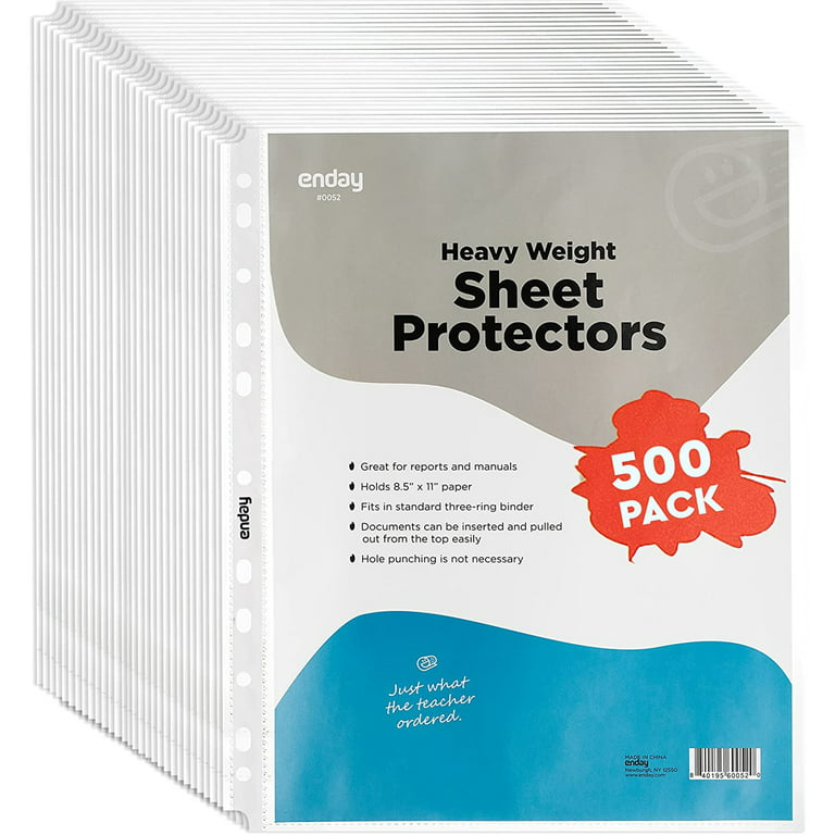 Enday Sheet Protectors A4 Size Heavy Duty Plastic Sleeves for 3