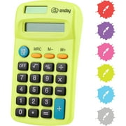 Enday Solar Battery Basic Calculator Essential School Supplies, Green 24 Pack