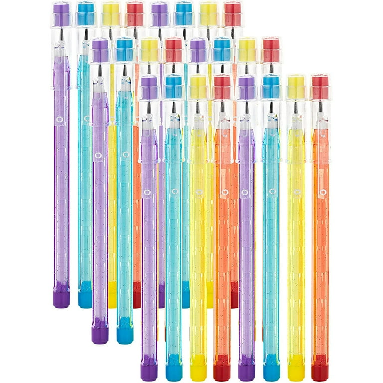 Enday Stackable Pencils for Kids Cool Pencil with Matching Erasers  Multicolor 3 Packs of 8 24 Count - Walmart.com