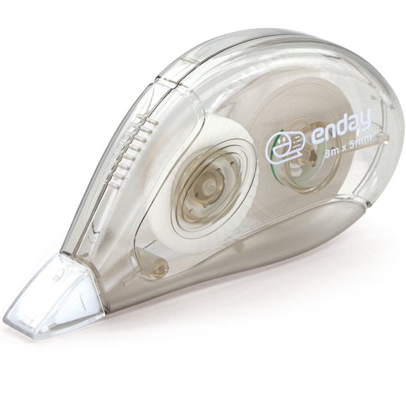 Enday White Out Correction Tape, Grey Dispenser White Out Tape, Easy to Use Applicator for Instant Corrections, Whiteout Suitable for Students, Teachers, and Office Workers