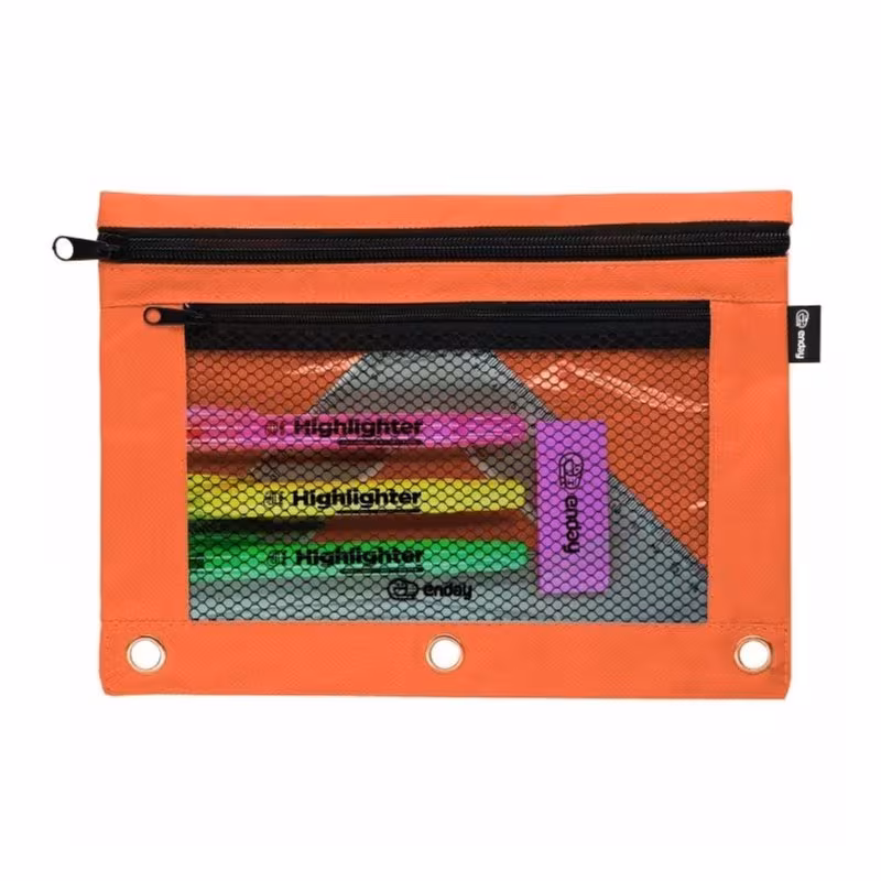 Enday Zippered Binder Pencil Pouches, Pencil Pouch for 3 Ring Binder, 3 Ring Pencil Pouch for Binder, Pencil Case for Binder, Large Pencil Bags for School, Home, and Office