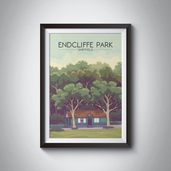 Endcliffe Park Sheffield Porter Valley South Yorkshire Art, Unframed Paper Poster 8x10in