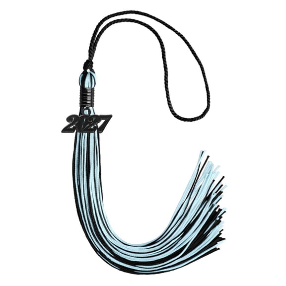 Endea Graduation Black/Light Blue Mixed Color Graduation Tassel with Black Date Drop