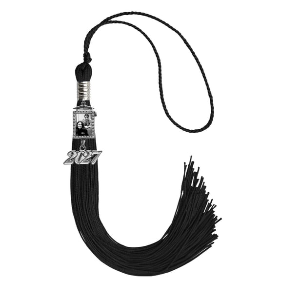 Endea Graduation Black Tassel with Photo Frame Charm and Year Date Drop