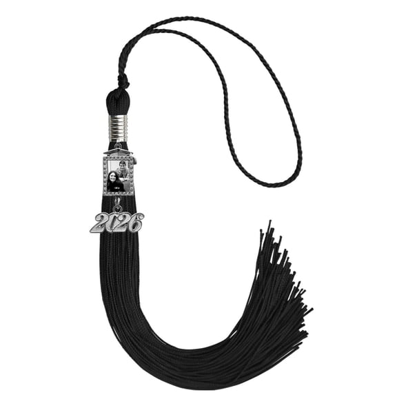 Endea Graduation Black Tassel with Photo Frame Charm and Year Date Drop