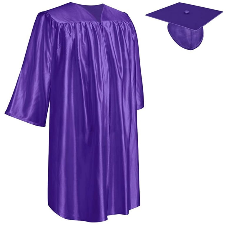 Endea Graduation Child, Preschool, and Kindergarten Shiny Cap u0026 Gown  (Purple, 33 (4'0-4'2)) - Walmart.com