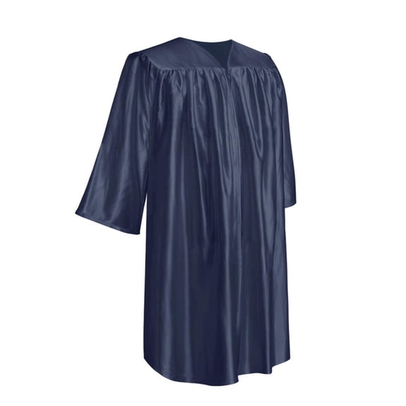 Endea Graduation Shiny Navy Blue Graduation Gown for Preschool