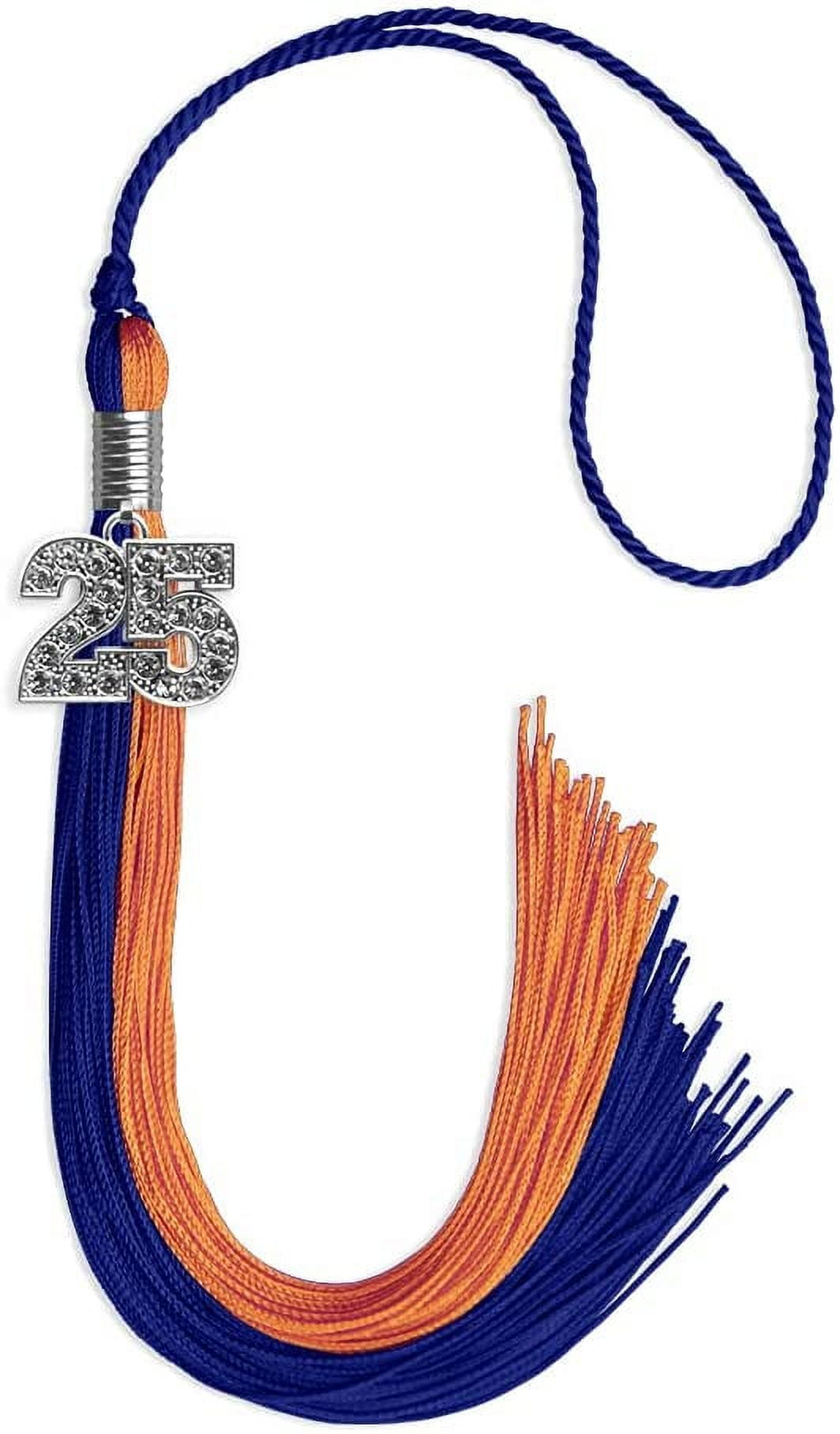 Endea Graduation Double Color Tassel with Silver Bling Charm (Royal