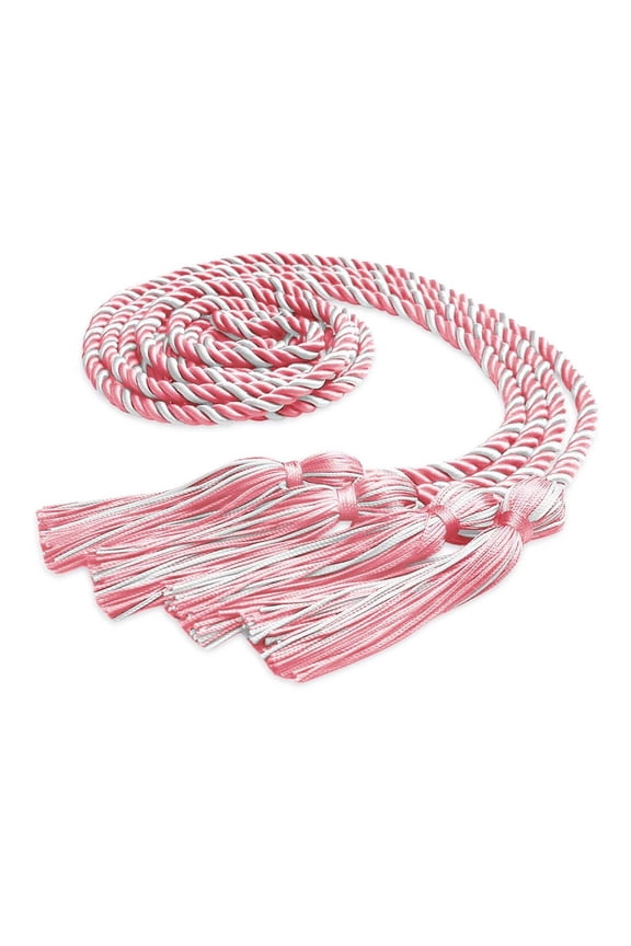 Double Graduation Honor Cord Pink/White