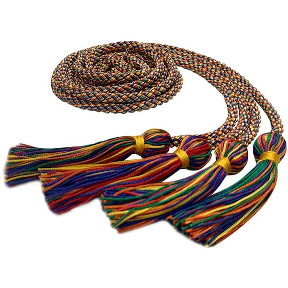 Endea Graduation Double Honor Cord Three-Color (Rainbow)