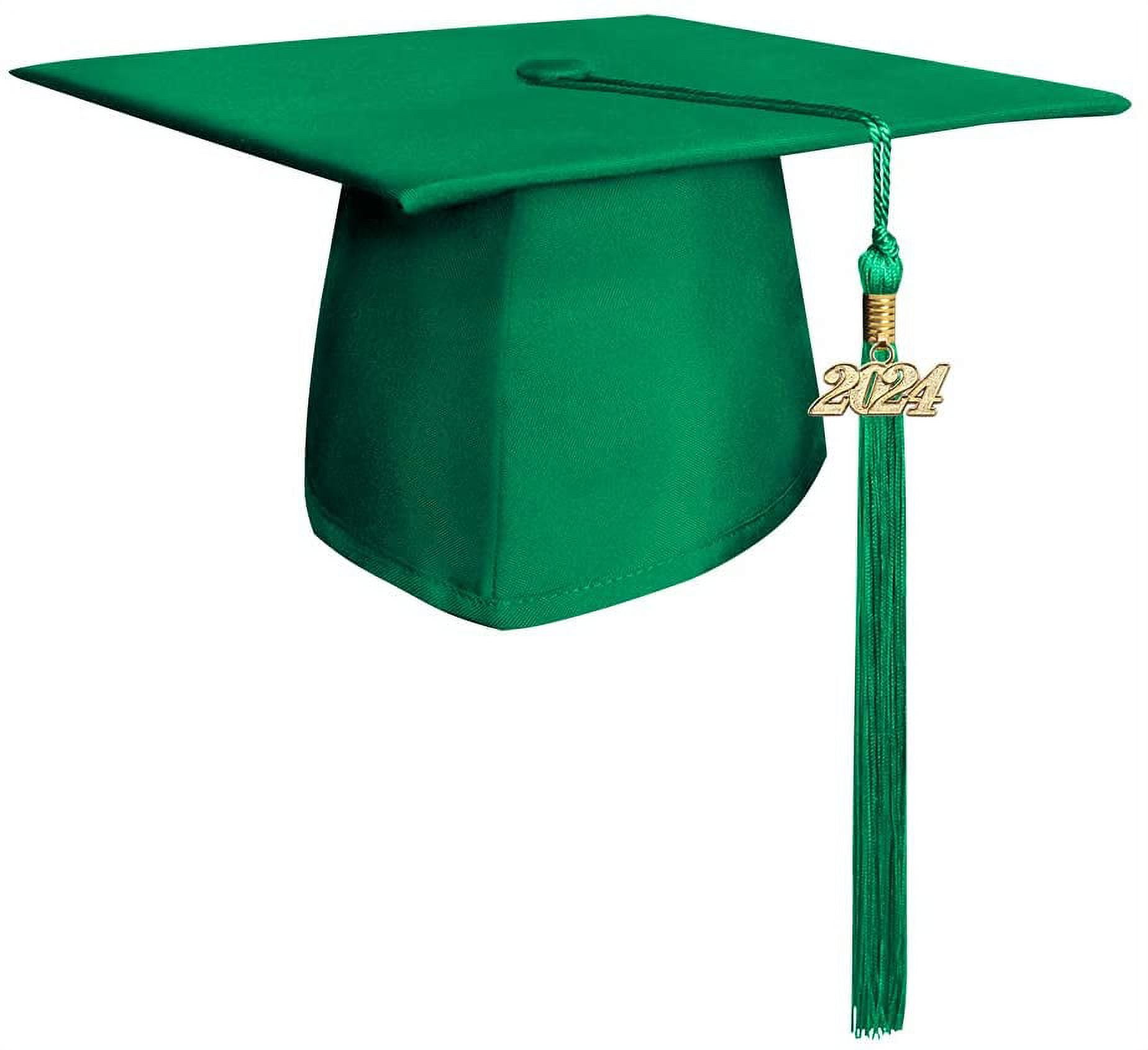 Endea Graduation Mixed Double Color Tassel with Gold Date Drop  (Green/White, 2024) 