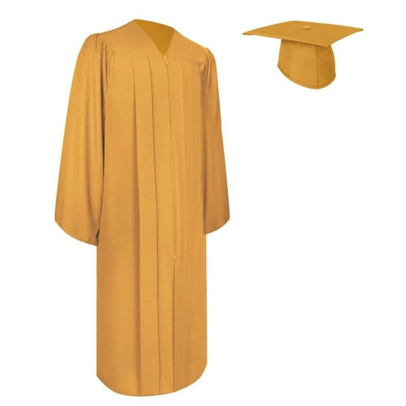 Endea Graduation Matte Gold Graduation Gown  Cap