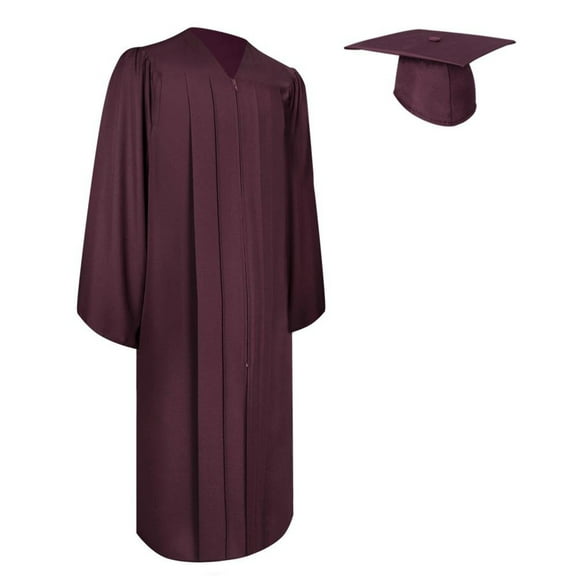 Endea Graduation Matte Maroon Graduation Gown  Cap