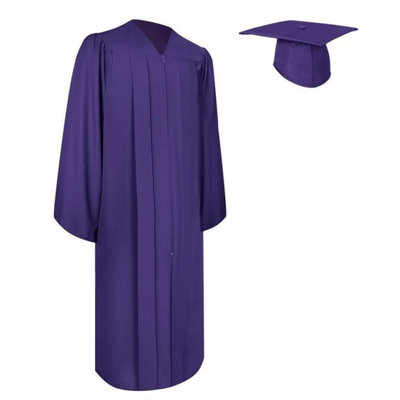 Endea Graduation Matte Purple Graduation Gown  Cap