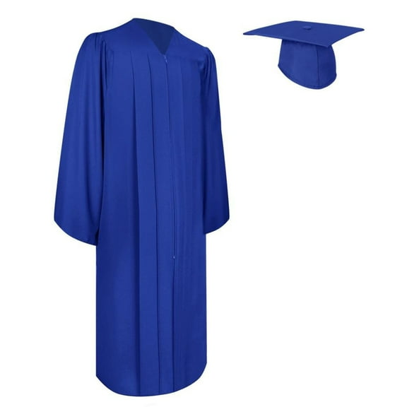 Endea Graduation Matte Royal Blue Graduation Gown  Cap
