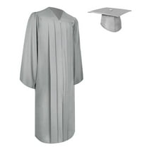 Endea Graduation Matte Silver Graduation Gown  Cap