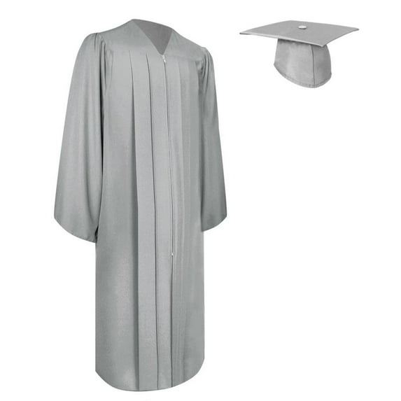 Endea Graduation Matte Silver Graduation Gown Cap