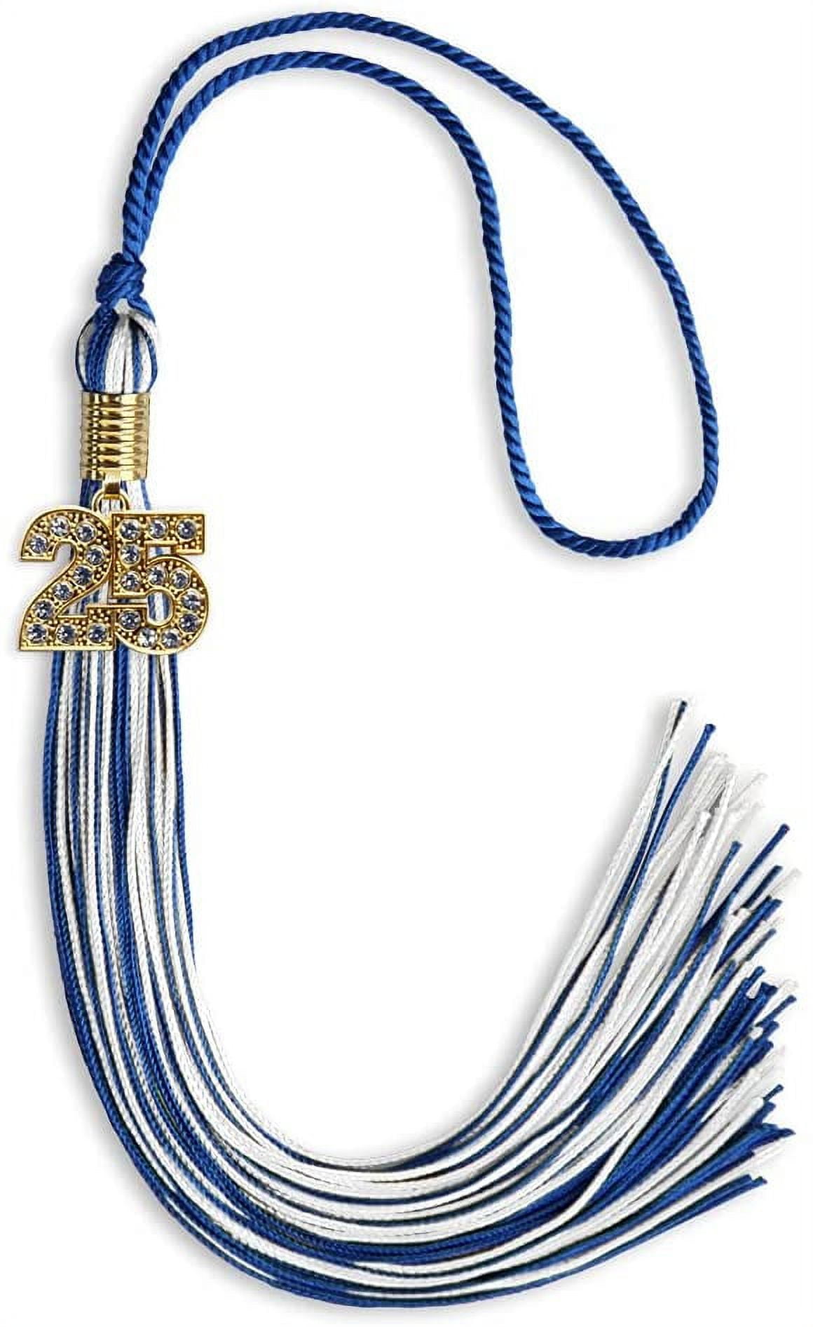Endea Graduation Mixed Double Color Tassel with Gold Bling Charm (Royal