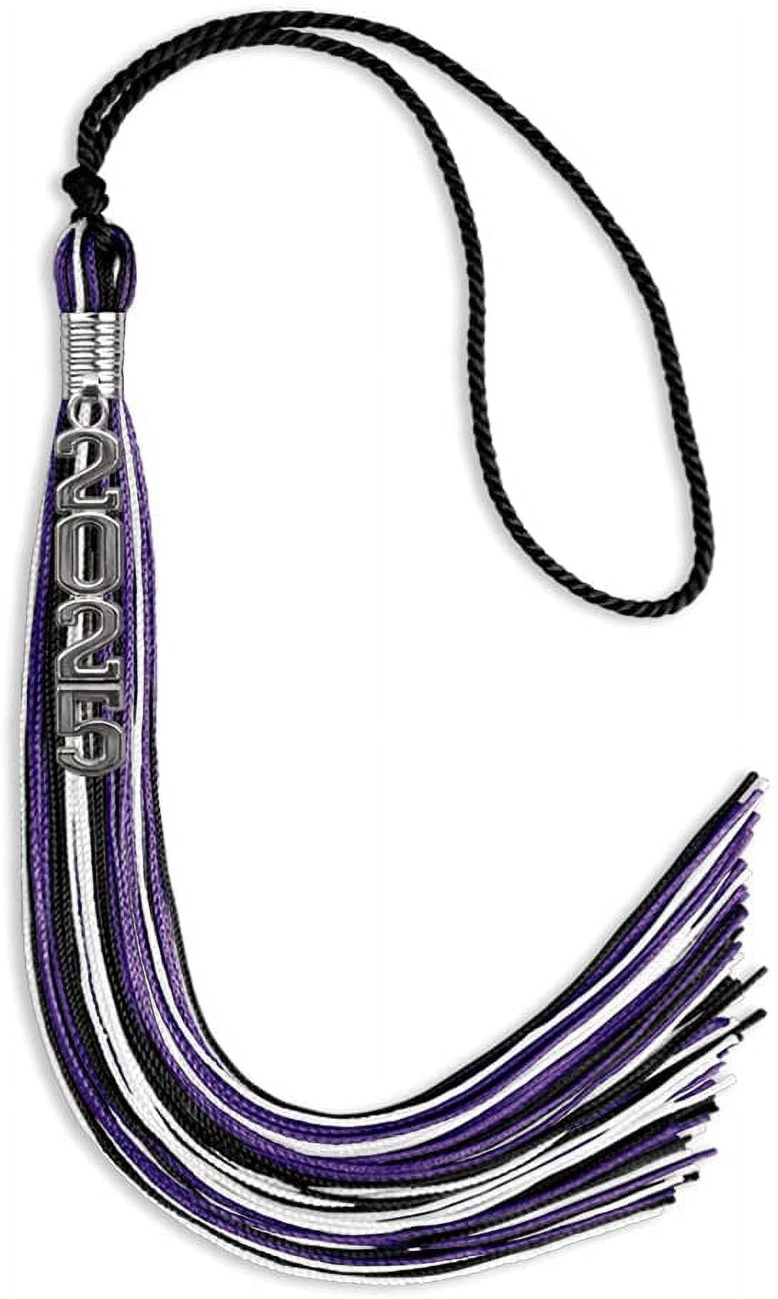 Endea Graduation Mixed Triple Color Tassel with Silver Stacked Date