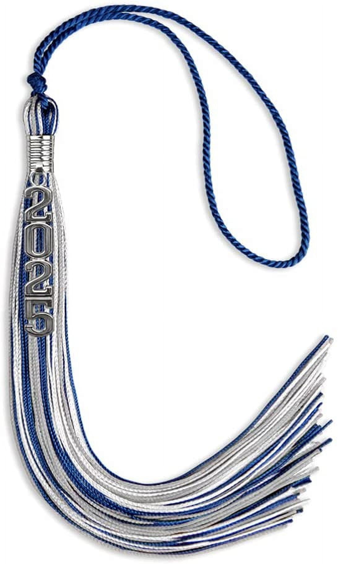 Endea Graduation Mixed Triple Color Tassel with Silver Stacked Date