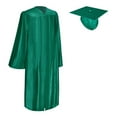 thumbnail image 1 of Endea Graduation Shiny Emerald Green Graduation Gown  Cap, 1 of 9